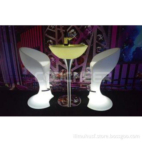Rechargeable IP65 Waterproof Led bar height table and chair
